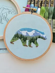 5" Beginner Mountain Bear Beaded Embroidery Kit