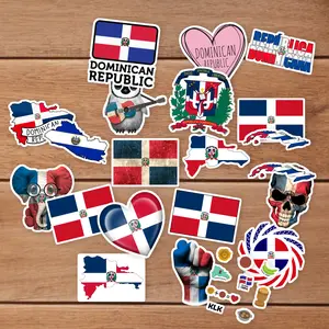 Stickers 20 Pcs per Pack Dominican Colorful Republic Vinyl Aesthetic Waterproof Laptop Water Bottle Bumper Car Bike Luggage Guitar