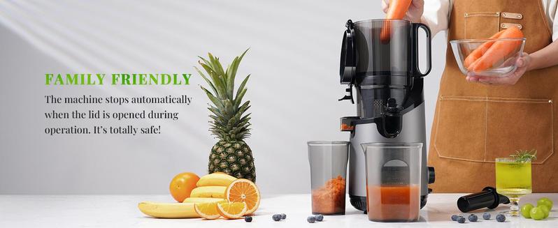 GDOR Cold Press Juicer with 5.3" Wide Feed Chute 150NM Powerful Motor Slow Masticating Extractor High Juice Yield Easy to Clean Fits Whole Fruits & Vegetables Black GDOR Cold Press Juicer with 5.3" Wide Feed Chute 150NM Powerful Motor Slow Masticating Extractor High Juice Yield Easy to Clean Fits Whole Fruits & Vegetables Black