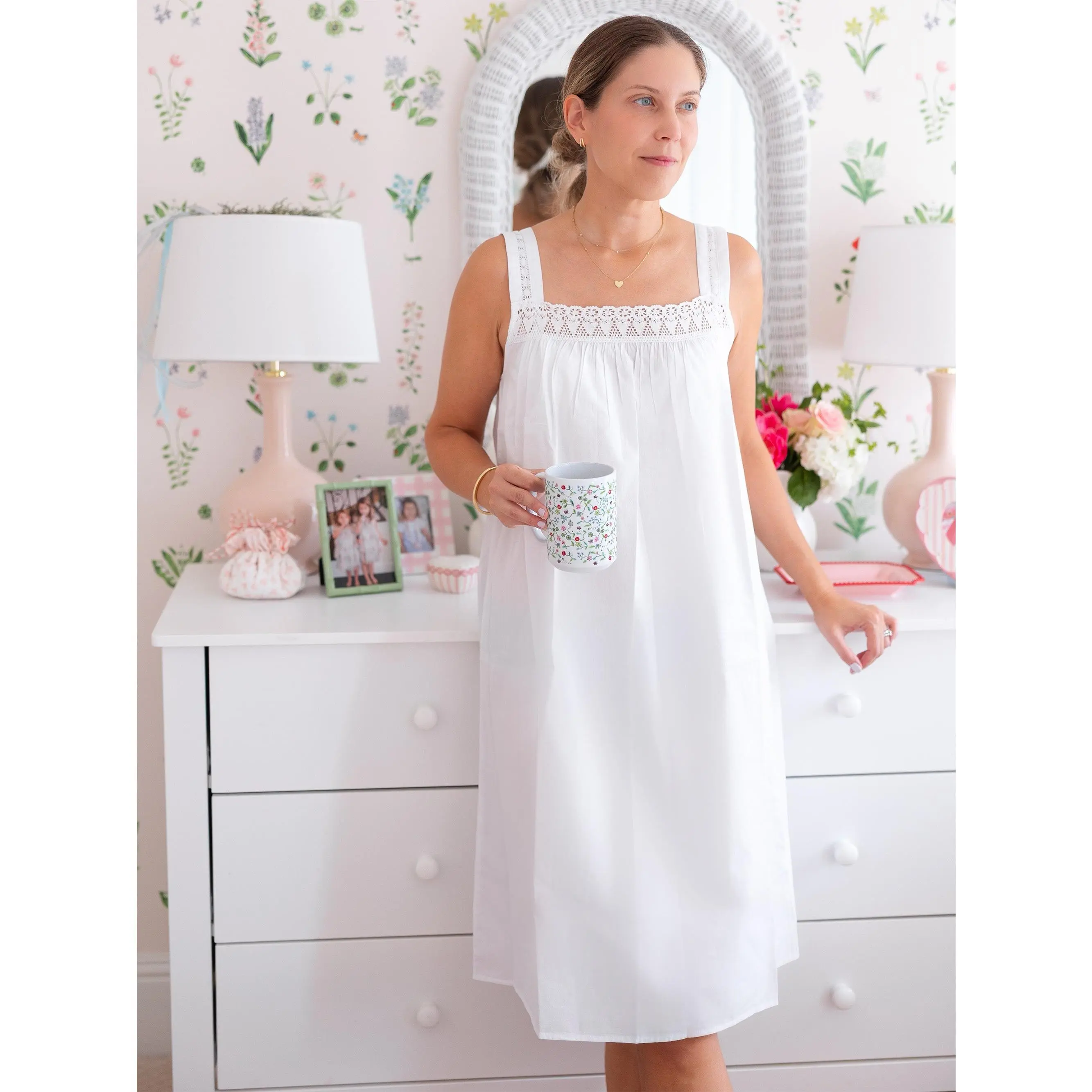 Maureen White Cotton Nightgown