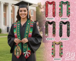 Custom Mexican Graduation Stole, Personalized Flag Sash Graduation Stole