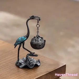 Small Crane Hanging Lotus Incense Holder - 1pc Home Fragrance Decor, Suitable for Holiday Gifts (Christmas, Mother's Day) Aroma Serene