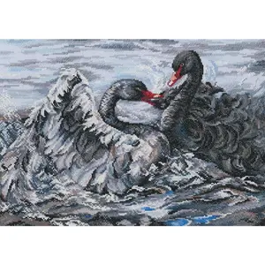 Two black swans M557 Counted Cross Stitch Kit