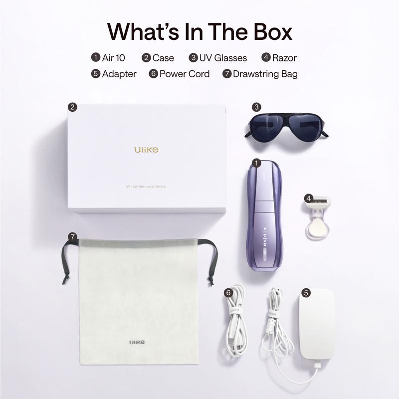 Ulike Laser Hair Removal Air 10 IPL Device with Ice-Cooling Contact Dual Lights Skin Sensor & SHR Mode for Comfortable Effective Results - Epilator
