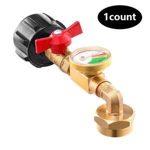 qcc1 propane bottle filling connector, propane refill adapter with flow control valve & gauge, gas cylinder filling connector with glow in the dark meter