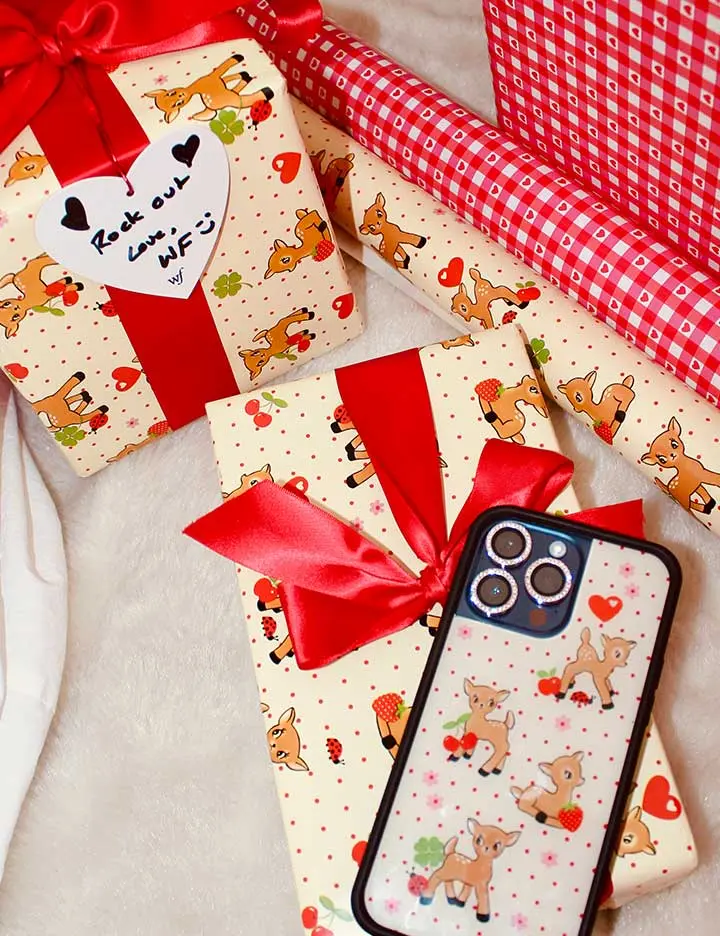 Oh Deer and Red Gingham Hearts Gift Wrap - 2 Pack Oh Deer and Red Gingham Hearts Gift Wrap - 2 Pack