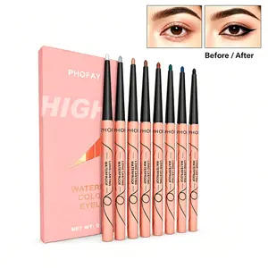 PHOFAY 8pcs Waterproof Cosmetic Pencil Set - Pencil Eyeliner, Colored Eyeliner, Lip Liner, Long-Lasting, Smudge-Proof, Blend-Friendly, Precise Definition, All-Day Wear Makeup Kit