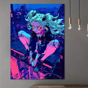 1pc Anime Girl Poster Canvas Wall Art for Home Decor, Anime Enthusiasts Poster Wall Decor High Quality Canvas Prints for Living Room Bedroom Kitchen Office Cafe Decor, Perfect Gift and Decoration