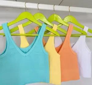 Reversible Herringbone Ribbed Crop