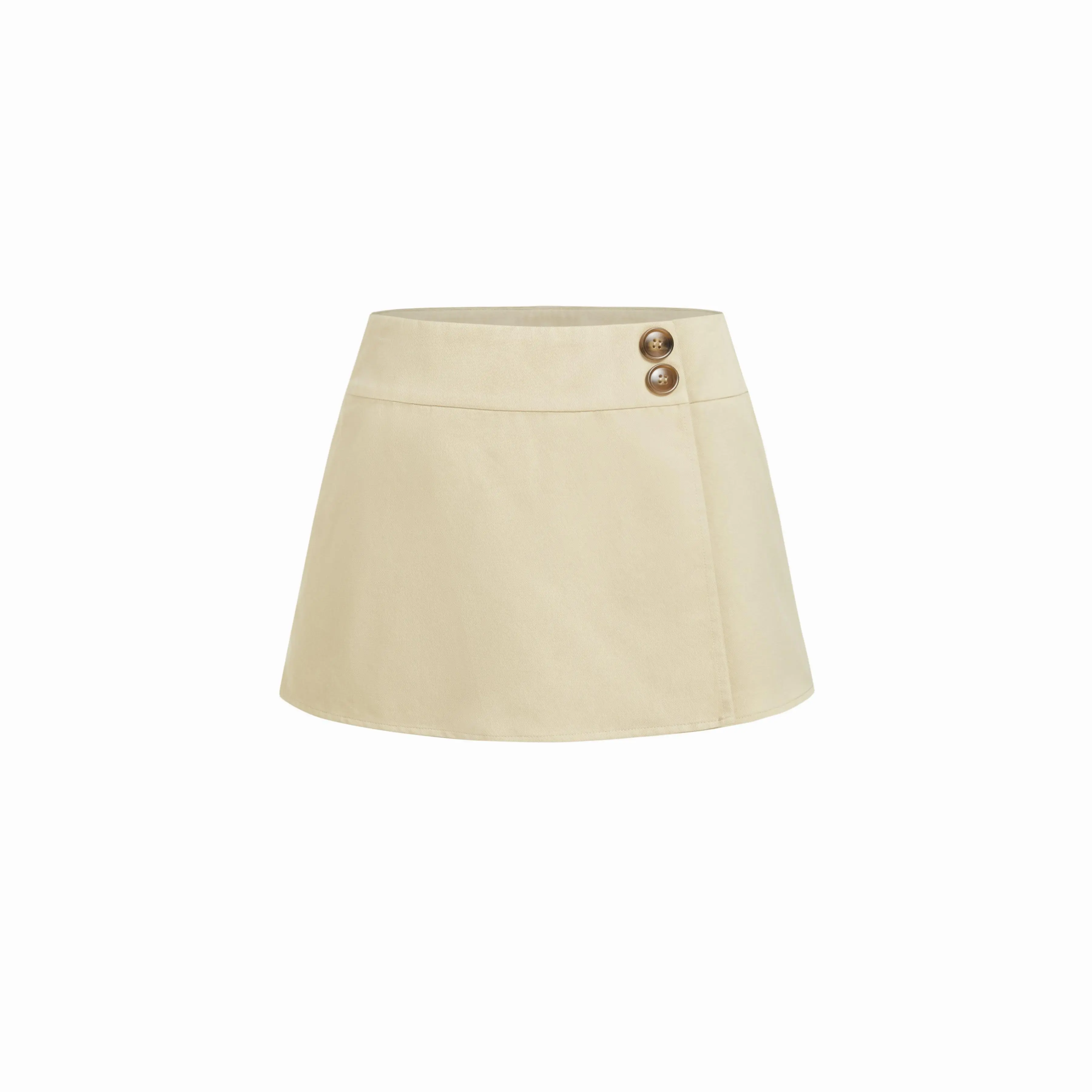 Cider Cotton-blend Low Rise Wrap A-line Mini Skort