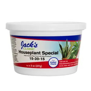 Jacks Classic 15-30-15 Houseplant Special Water Soluble Plant Fertilizer with Micronutrients for Potted Plants, 8-Ounce
