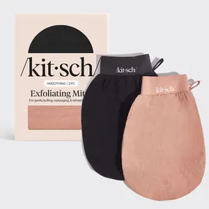 Exfoliating Glove 2pc - Black & Terracotta Exfoliating Glove 2pc - Black & Terracotta