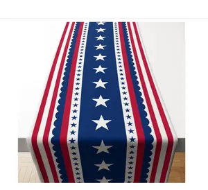 4th of July Decorations - Patriotic USA Stars Table Runner for Home | Memorial Day Decorations - 250th Anniversary Fourth of July Accessories Decor Party Supplies Indoor Outdoor