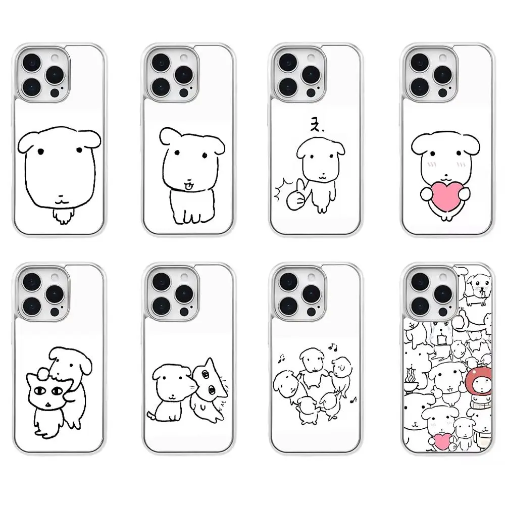 Korean Kawaii Big Head Puppy Phone Case for iPhone 17 Pro Max Air 16 Pro 15 14 Plus 13 12 11 and Samsung S26-S23 Plus Ultra Luxury Clear Soft