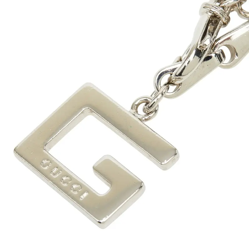 Pre-owned GUCCI Iron Small Leather Goods G Logo Chain Belt