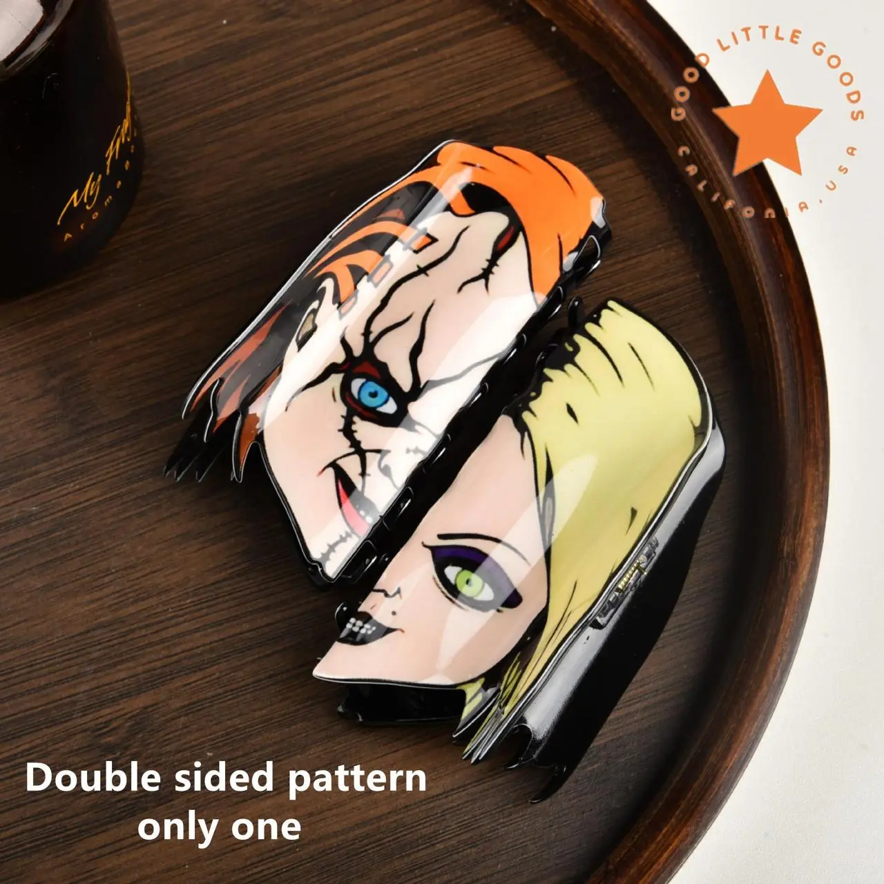 Fun Horror Character Double-Sided Plastic Claw Hair Clips - Halloween Hair Accessories for Women & Men, FallFreshness, Bold Designs for Daily Wear