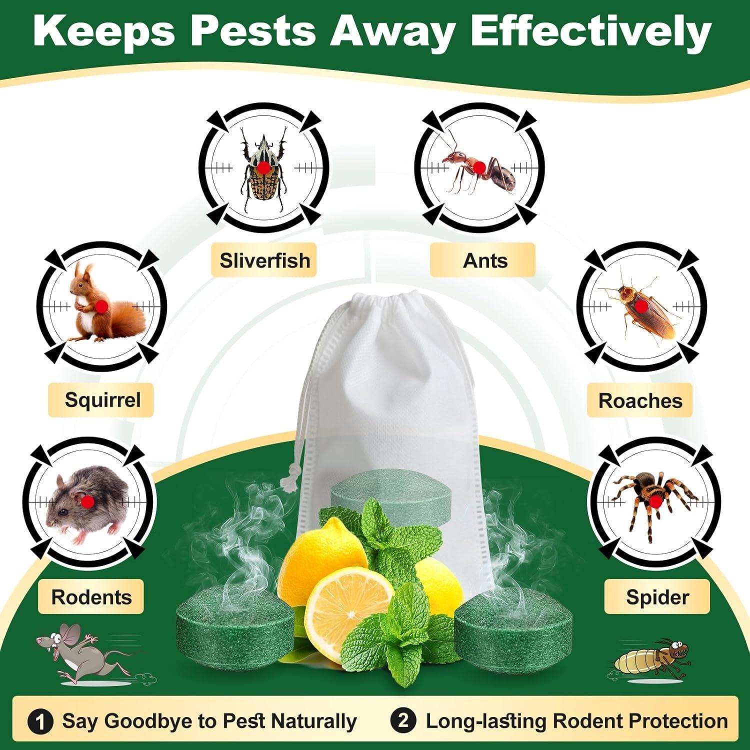 36-Pack Peppermint Oil Repellent Fast-Acting All-In-One Formula Deters Rats Mice Ants Eco-Friendly Cost-Effective Long-Lasting Strong Scent User-Friendly Safe