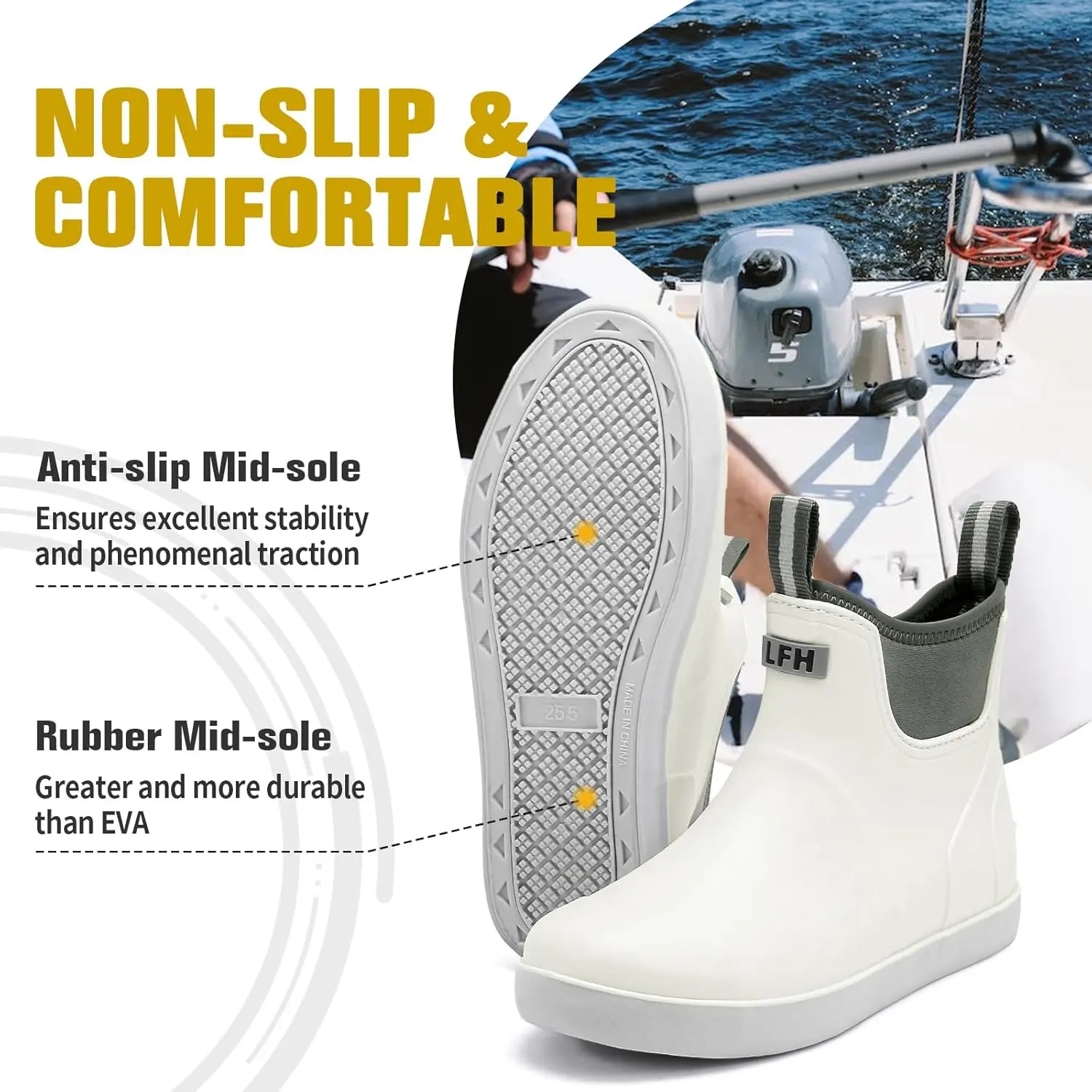 Waterproof Ankle Rain Boots Men Anti-Slip Traction,Men display picture 3