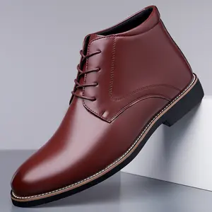 Casual Retro Stylish Boots Brown Classic Comfort Walking men Shoes Boy Footwear  work boots Rubber Closed cowboy boots men Leather Decor