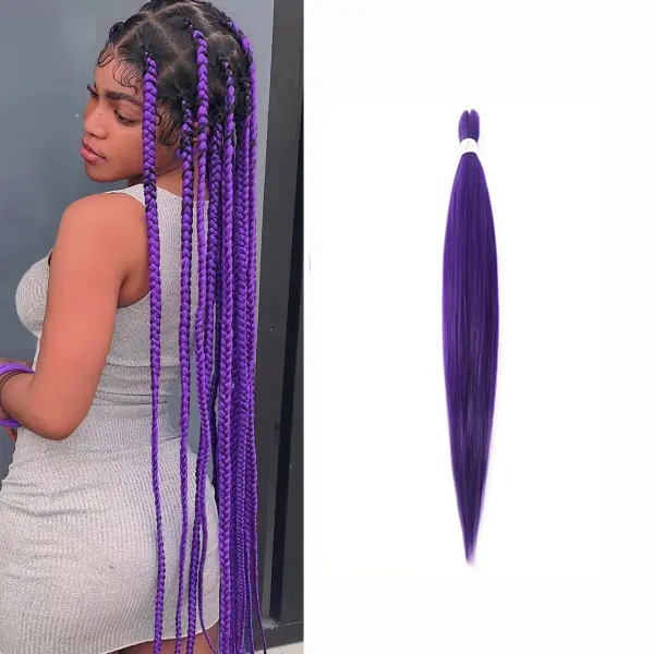 EZ Braid Pre-Stretched Braiding Hair, Low Temperature Flame Retardant Synthetic Fiber for Box Braids & Crochet Styles, Easy Install Fluffy Crochet Hair Extensions