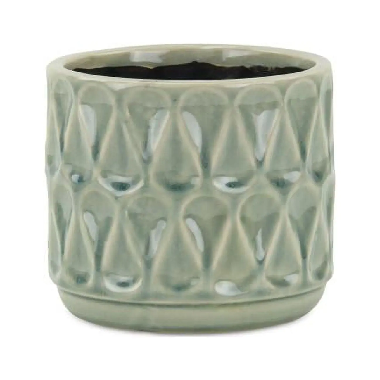 Cheungs 5776M Lacrima Droplet Ceramic Pot - 5.5x5x4.5 in. Green Handmade Textured Decorative Indoor Planter for Flowers, Large, Ceramic Pot Flower Pots, Decorative Flower Pots And Planters