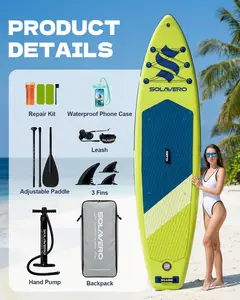 10'6" Inflatable Stand Up Paddle Board for Adults, SUP with Premium Accessories, Anti-Slip EVA Deck, Suitable for Youth & Adults of All Skill Levels