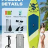 Ecofurnix 10.6 ft Military PVC Inflatable Paddleboard - Outdoor Stand Up Paddleboard for Adults, Rivers Use, Stable Mild Wave Ready with Anti-Slip Deck, Ankle Leash, Waterproof Phone Pouch, Premium Accessories