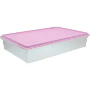 Quality Plastics  14 x 9 x 3 in. Kitchen Master Storage Container with Lid, Lavender