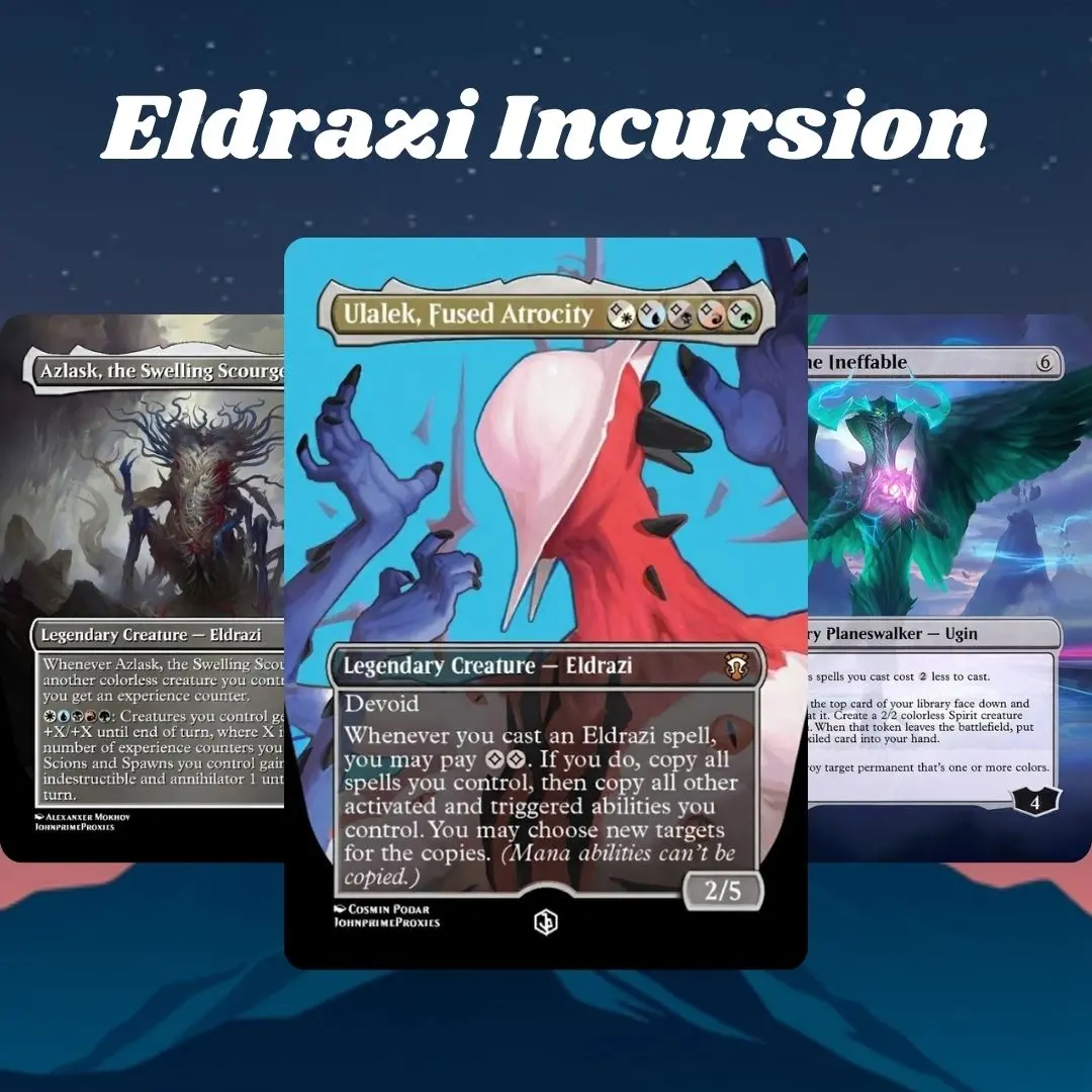 Proxy 100+ Card Commander Deck Eldrazi Incursion Theme Modern Horizons Inspired WUBRG Color Build Complete Magic Style EDH Precon Ready to Play Deck Perfect Gift for Card Players and Collectors