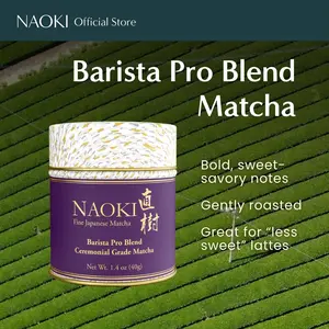 Naoki Matcha Barista Pro Blend Ceremonial Grade Matcha - Authentic Japanese First Harvest Ceremonial Grade Matcha Green Tea Powder from Japan