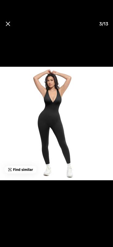 ￼ Shapellx Deep V Shapewear with Chest Support Breathable High-Waisted Tummy Control Jumpsuit