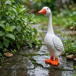 Garden Decorative Duck Statue, Outdoor Resin Duck Sculpture, Waterproof Weatherproof Farmhouse Style Garden Ornament, Porch Lawn Decoration