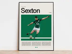 UNFRAMED Sext0nn Poster, Sports Poster, Modern Sports Art, Player Gifts For Fans, Rugbyy Wall Art, Rugby Gift