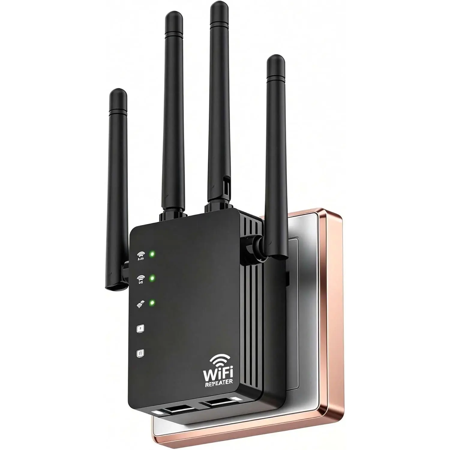 4 Antennas WiFi Extender, WiFi Extender Signal Booster Supports 105 Devices