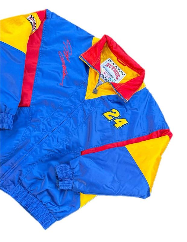Vintage 90s Nascar Jeff Gordan Nutmeg Racing Jacket Mens Large #24 DuPont