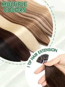 I Tip Hair Extension Human Hair Colorful Stick Extensions for Women. Crafted with real human hair, natural, invisible and easy to wear. 50 strands, multiple colors, 12–22 inches. Perfect for daily, parties, weddings, cosplay and holiday hairstyles.