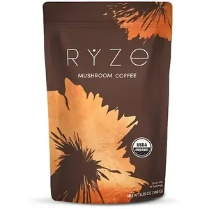 Mushroom Coffee USDA Organic with 6 Adaptogenic Mushrooms and MCT Oil, USA Grown Instant Coffee for Better Energy, Focus, Digestion, Immunity with Turkey Tail, Shiitake