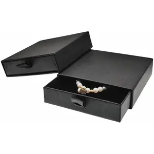 2 Pack   Boxes Cardboard  Boxes, 3.5 x 3.5 x 1 Inch Small  Boxes for  Earrings Necklaces  Bangles Bracelets (Black)