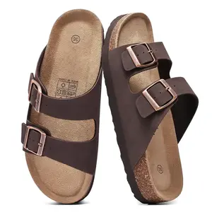 Women's Sandals Men Flat Sandals Outdoor Cork Beach Sandals Women's Double-Strap Buckle Sandals with Adjustable Buckle Summer Walking Shoes For Women Footwear