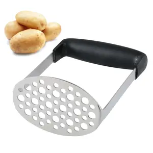 Potato Masher, LCCOWO Stainless Steel Potatoes Masher Kitchen Tool, Mashed Potatos Masher with PP Handle, Great for Potato, Guacamole, Fruits, Avocado, Bean and More, Dishwasher Safe Hanging Utensils