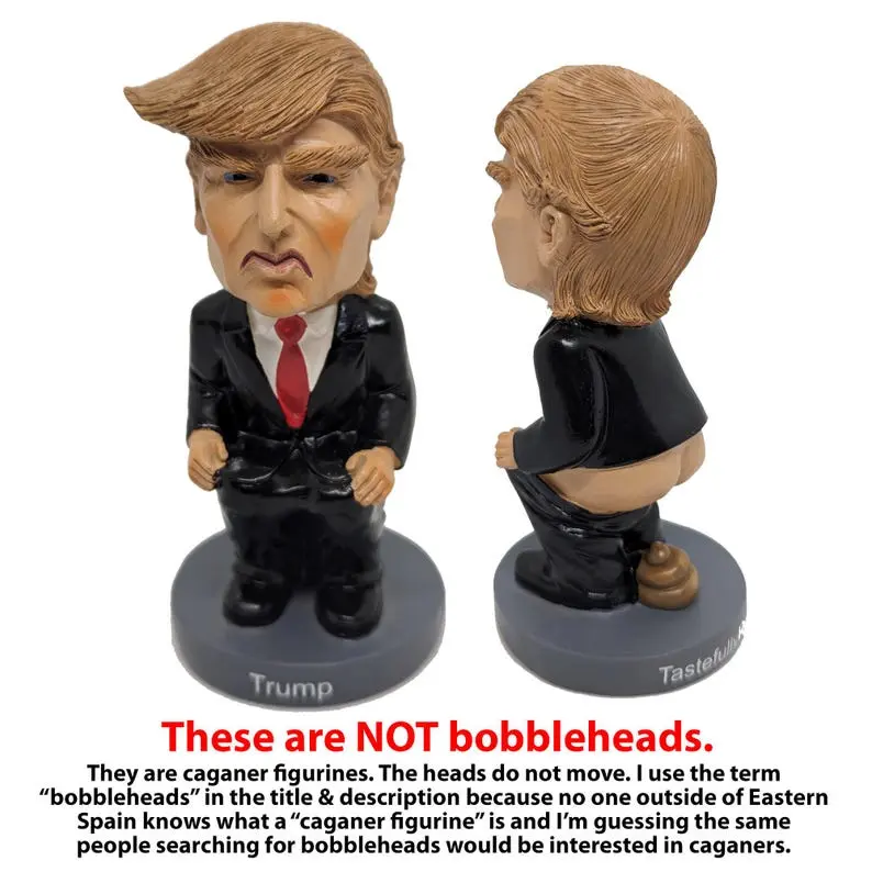 Trump Dumper Caganer Poop Figurine Bobblehead Thingee Prank Gift
