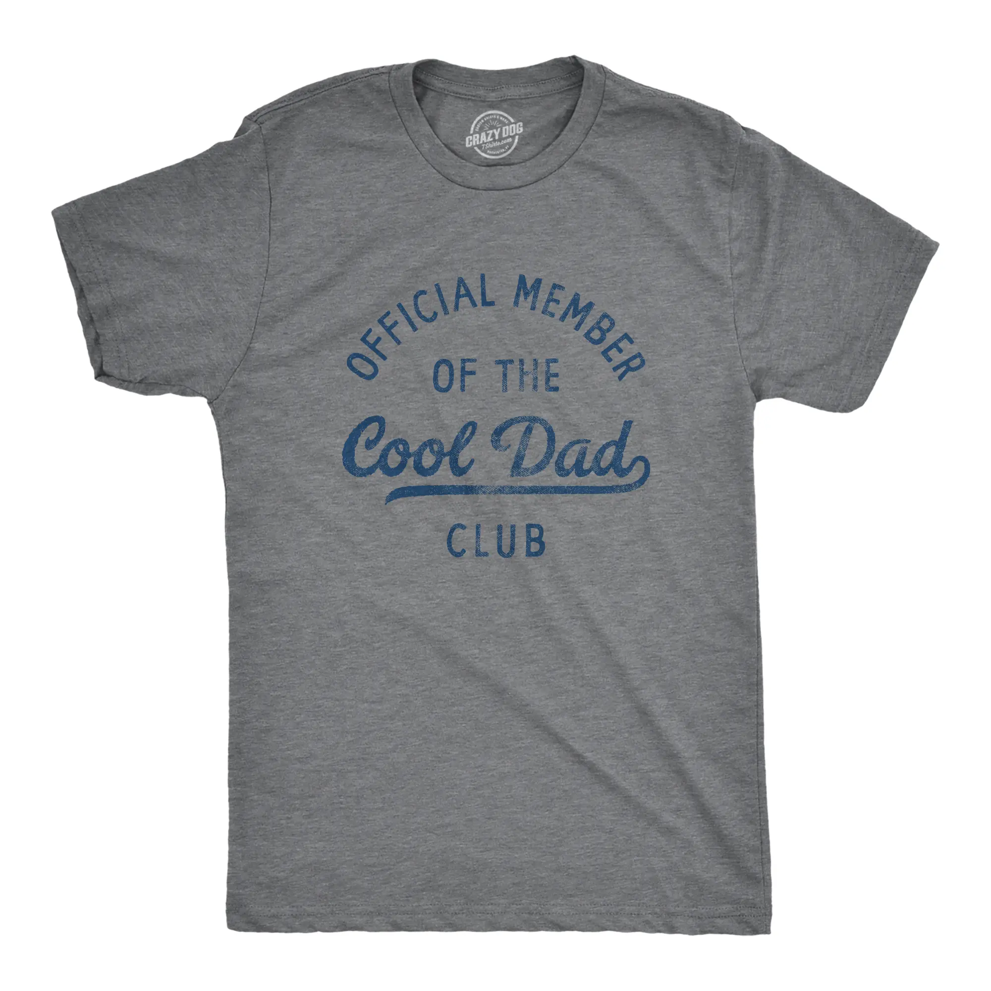 Mens Official Member of The Cool Dad Club T Shirt Funny Fathers Day Gift Tee for Guys Mens Funny T Shirts Cool Vintage Fashion T-Shirt Gift Classic Menswear Dad Joke Apparel for Men Novelty Tees for Guys Dark Grey