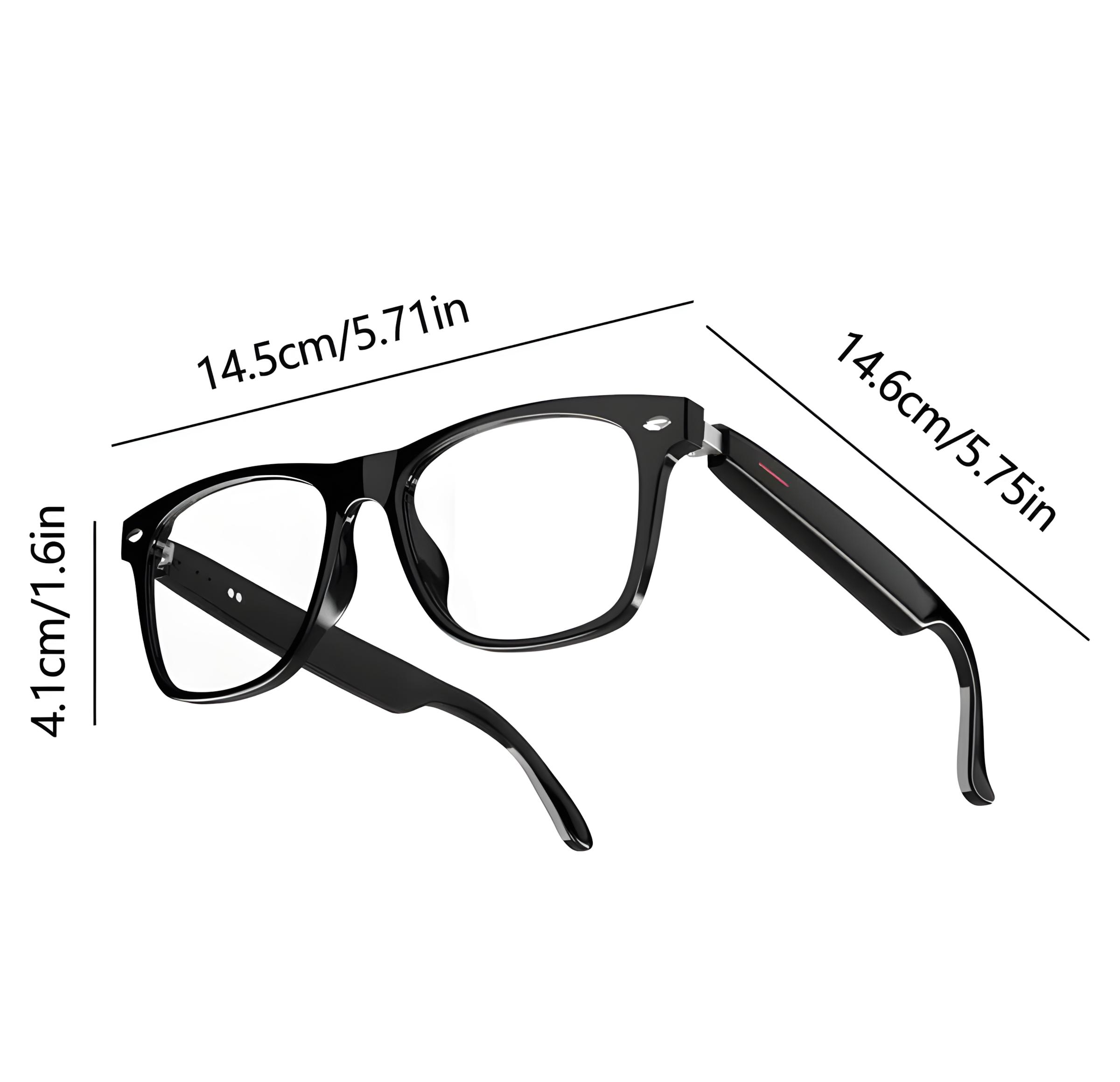 AI Smart Glasses with Bluetooth Compatible with Google Translation & ChatGPT, Blue-Light Blocking, Built-In Speakers & Mic, Voice Assistant, Music & Calls,Hands-Free Wireless Wearable for Travel, Riding & Driving