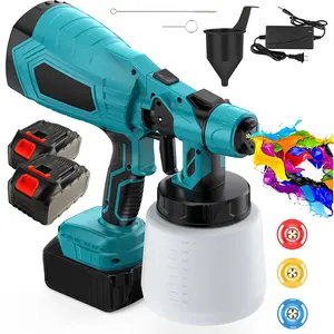 1000ml Cordless Paint Sprayer for House Painting, 21V Battery Powered Electric Paint Spray Gun, 3 Nozzles, Adjustable Spray Width and Flow Control, HVLP Sprayer for Furniture, Cabinets, Walls, 2 Batteries