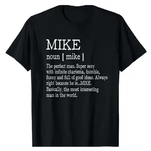 Humorous Mike Definition TShirt for Men Soft Cotton Crew Neck Casual Fit Graphic Top