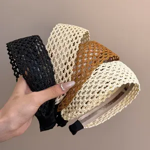 【Buy More Save More】Bohemian Vacation-Style Woven Wide Headband for Women - Everyday High-Crown Hair Accessory, Shower & Face Wash Headpiece