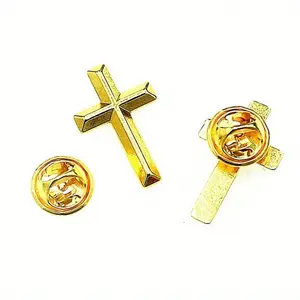 [25pcs Golden Jewelry Brooches] 25pcs Golden Cross-Drop Style Oil-Like Alloy Jewelry Brooches and Badges - DIY Fashion Bag Pins in Bulk