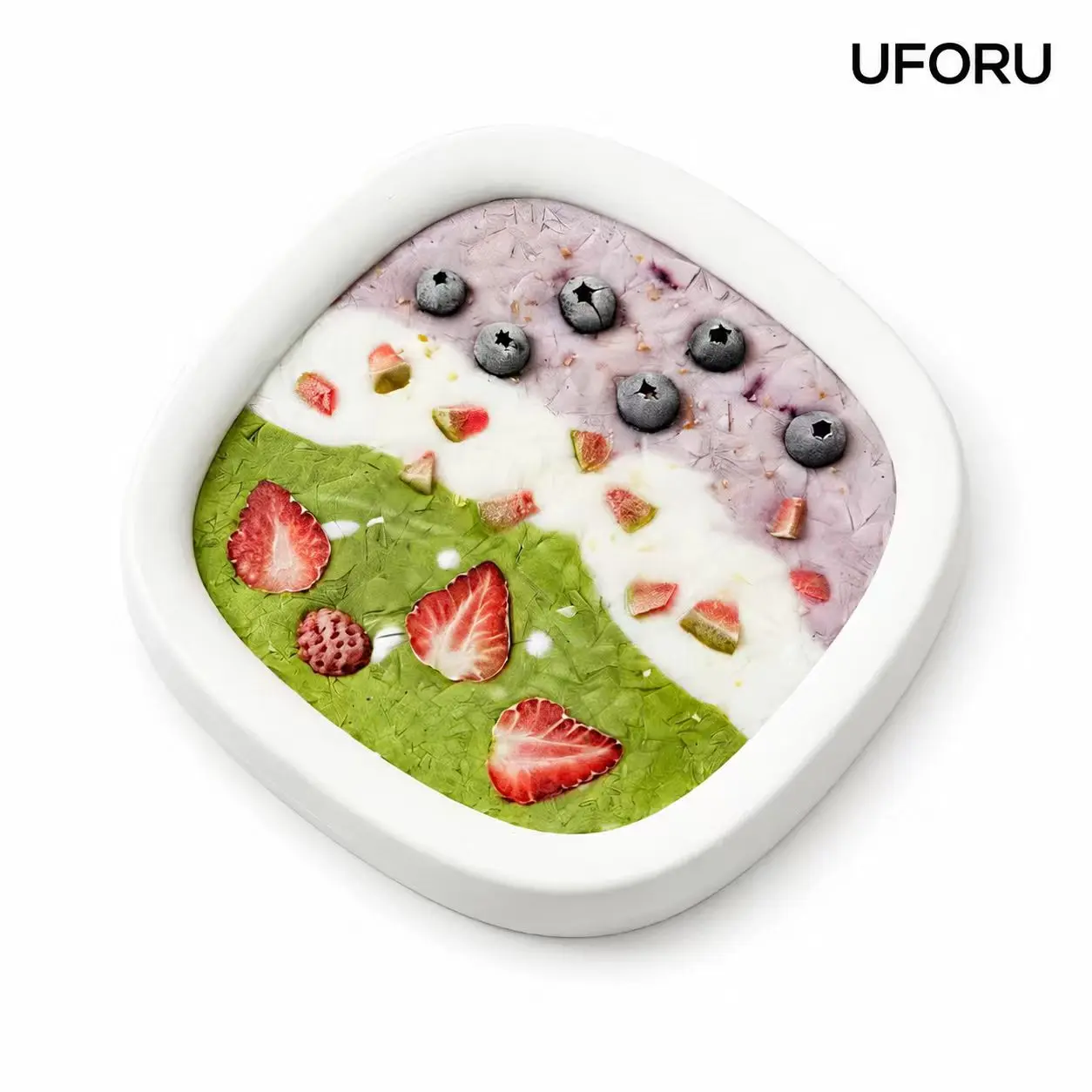 UFORU Portable Rolled Ice Cream Maker, 2-in-1 DIY Ice Cream Roller Tray with 2 Scrapers, White Frozen Dessert Maker for Ice Cream Rolls, Frozen Yogurt, Sorbet, Slushie, Kids Family Party & Gift