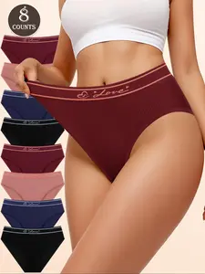 Women's Letter Print Panty, Breathable Comfy Panty for Daily Wear, Women's Underwear for All Seasons