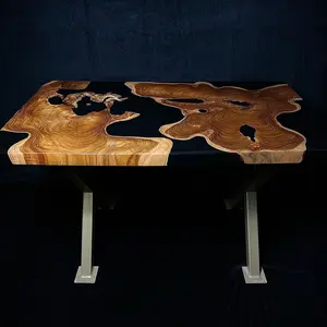 Teak Crosscut Epoxy Table
